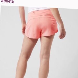 Athleta Womens Pink Running Shorts with Liner and Zipper Pocket Size L